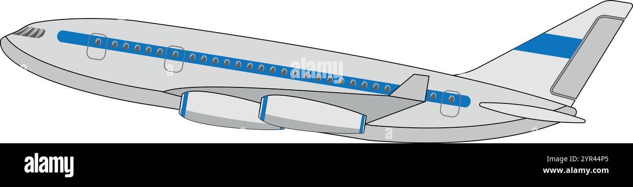 Un jet court à moyen courriers populaire. Icône de voyage passager de l'avion. Icône de vecteur d'avion forme de symbole isolé d'avion. Vecteur d'avion volant. Illustration de Vecteur