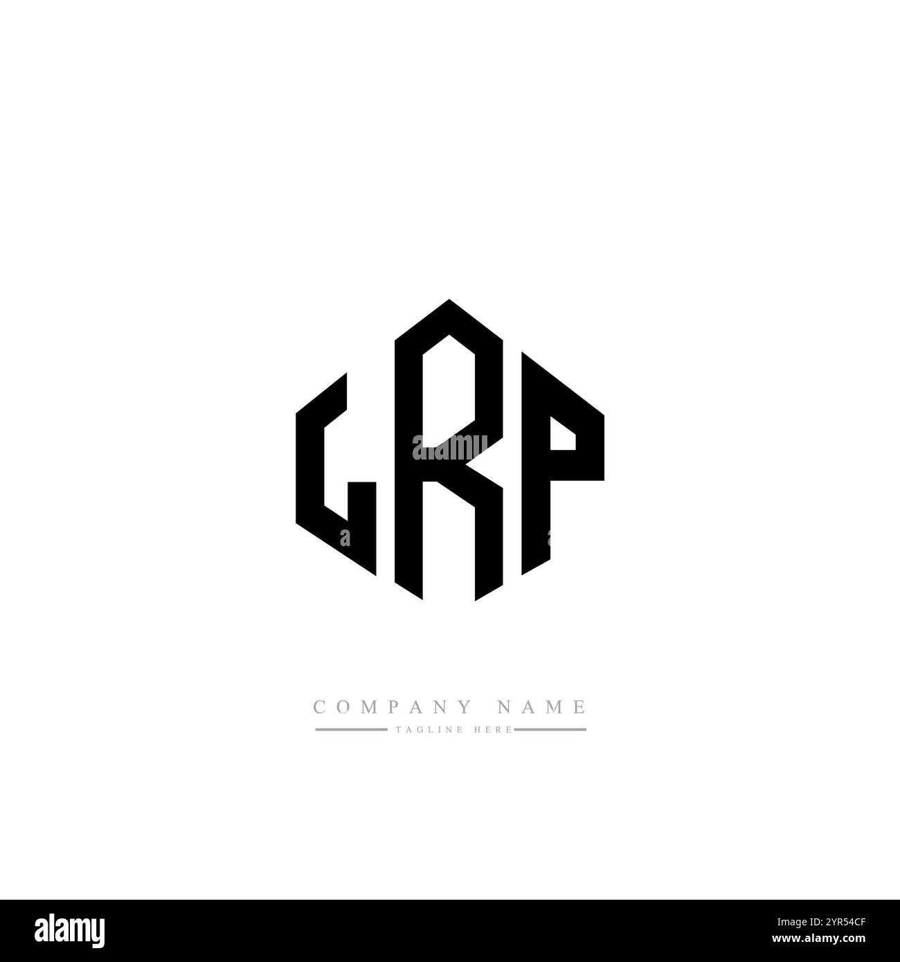 Conception de logo de lettre LRP avec forme de polygone. Conception de logo en forme de polygone et de cube LRP. Modèle de logo vectoriel hexagonal LRP couleurs blanches et noires. LRP monogr Illustration de Vecteur