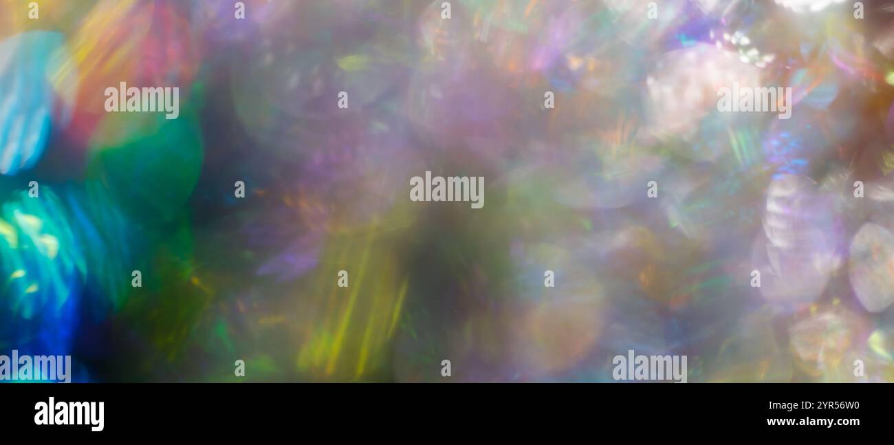 Fond festif Rainbow Glitter avec des lumières Bokeh Banque D'Images