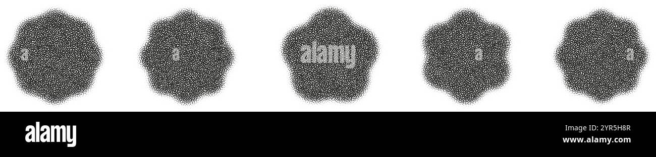 Forme de fleur dégradé avec effet de grain et de bruit. Elément géométrique en demi-teinte avec texture sable et bitmap. Illustration vectorielle plate isolée sur blanc Illustration de Vecteur
