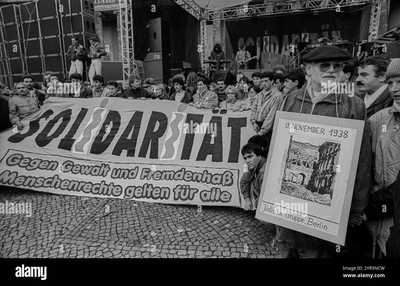 Allemagne, Berlin, 9 novembre 1991, manifestation le 9 novembre (Kristallnacht), Groupe juif de Berlin, Europe Banque D'Images