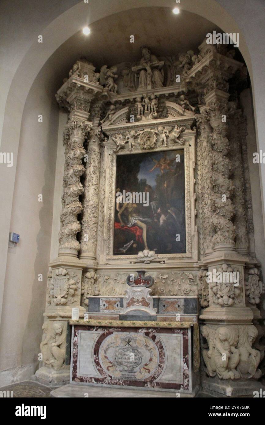 Nardò, Italie. Intérieur de la Basilica cattedrale di Santa Maria Assunta/ Cathédrale de Nardò. Banque D'Images