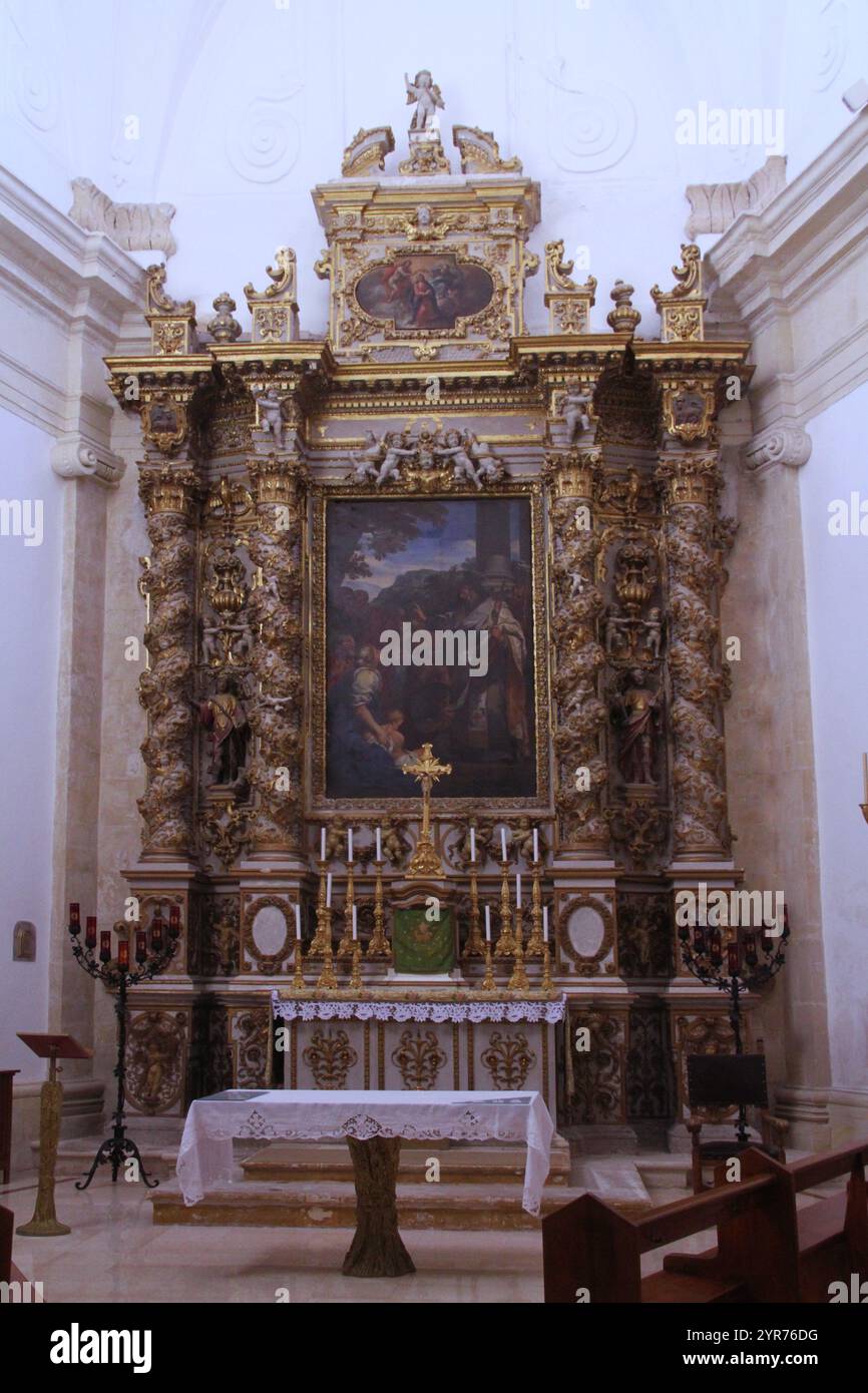 Nardò, Italie. Intérieur de la Basilica cattedrale di Santa Maria Assunta/ Cathédrale de Nardò. Banque D'Images