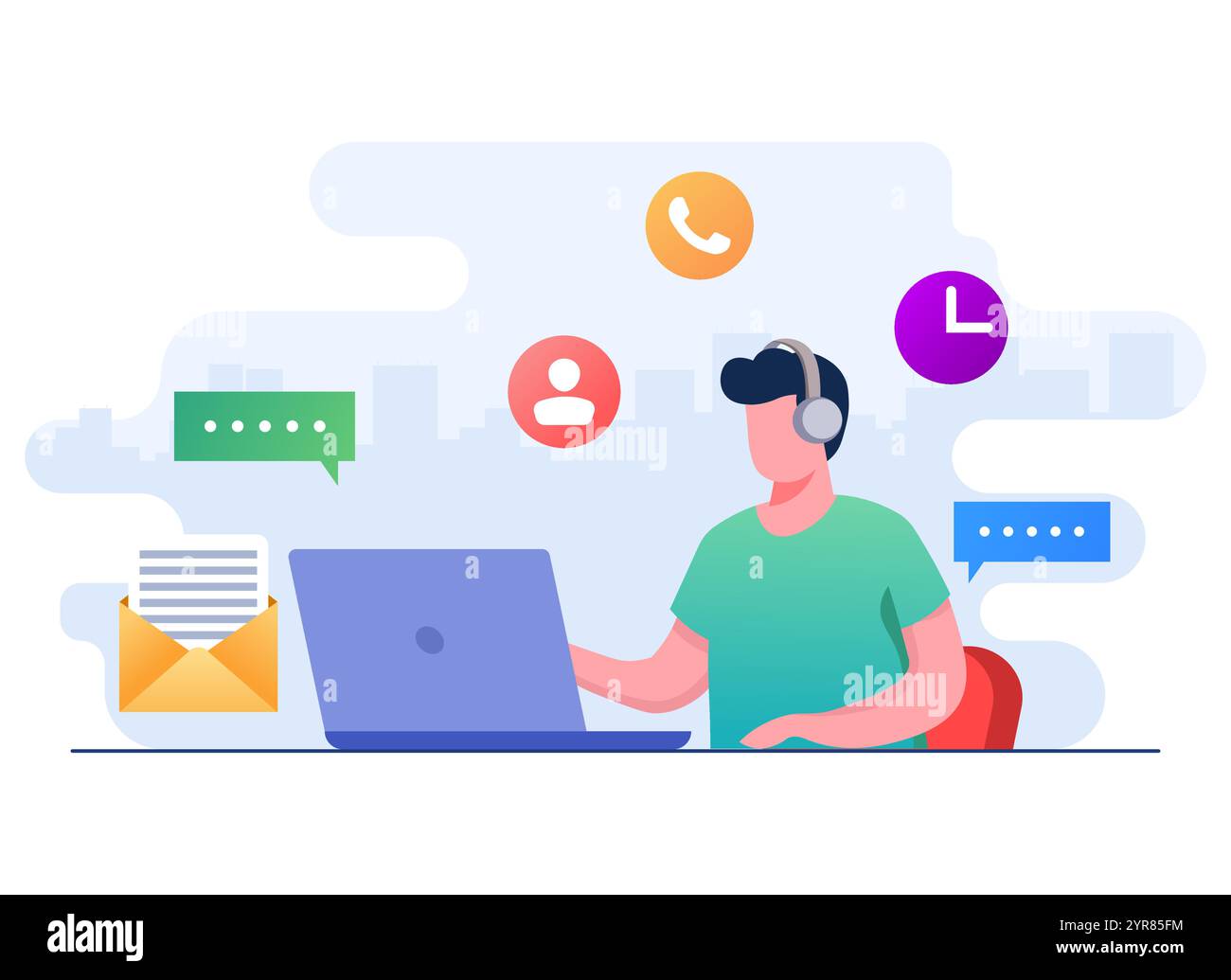 L'opérateur masculin de hotline conseille le concept plat d'illustration des clients, le support client en ligne, l'aide à résoudre les problèmes, le support technique, le télémarketing Illustration de Vecteur L'opérateur masculin de hotline conseille le concept plat d'illustration des clients, le support client en ligne, l'aide à résoudre les problèmes, le support technique, le télémarketing Illustration de Vecteur