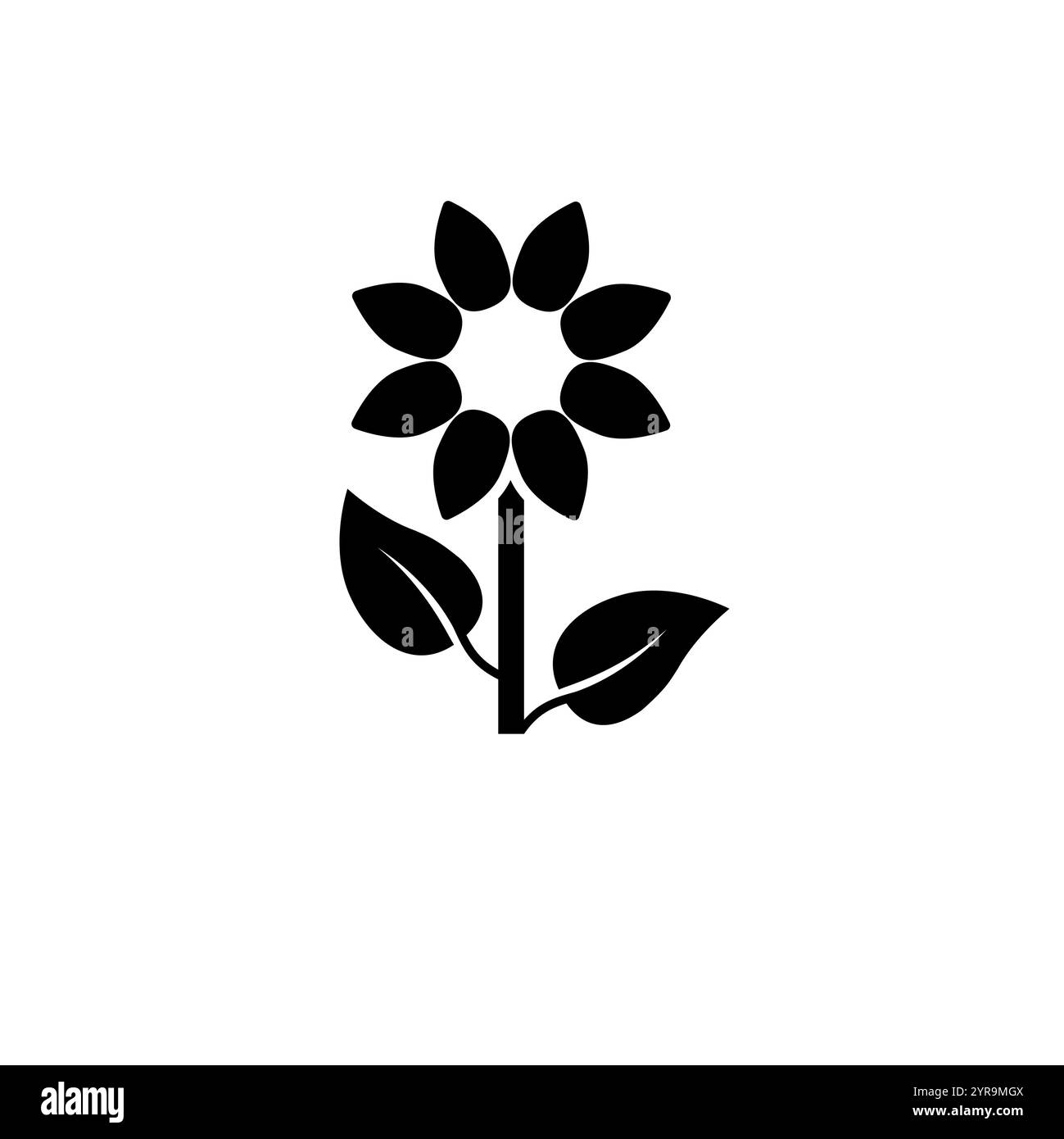 Camomille Blossom, Flower Plant Solid Flat Vector icône isolé sur fond blanc. Illustration de Vecteur