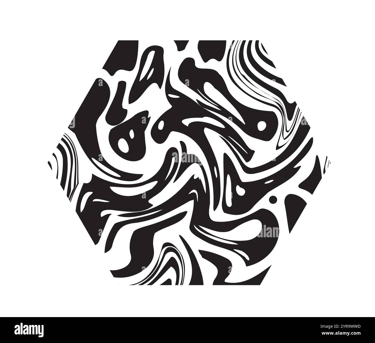 Figures de trippie psychédélique. Créativité minimaliste abstraite et compris Retour aux années 80 et 90 Motifs et ornements hexagonaux modernes. Vecteur linéaire Illustration de Vecteur