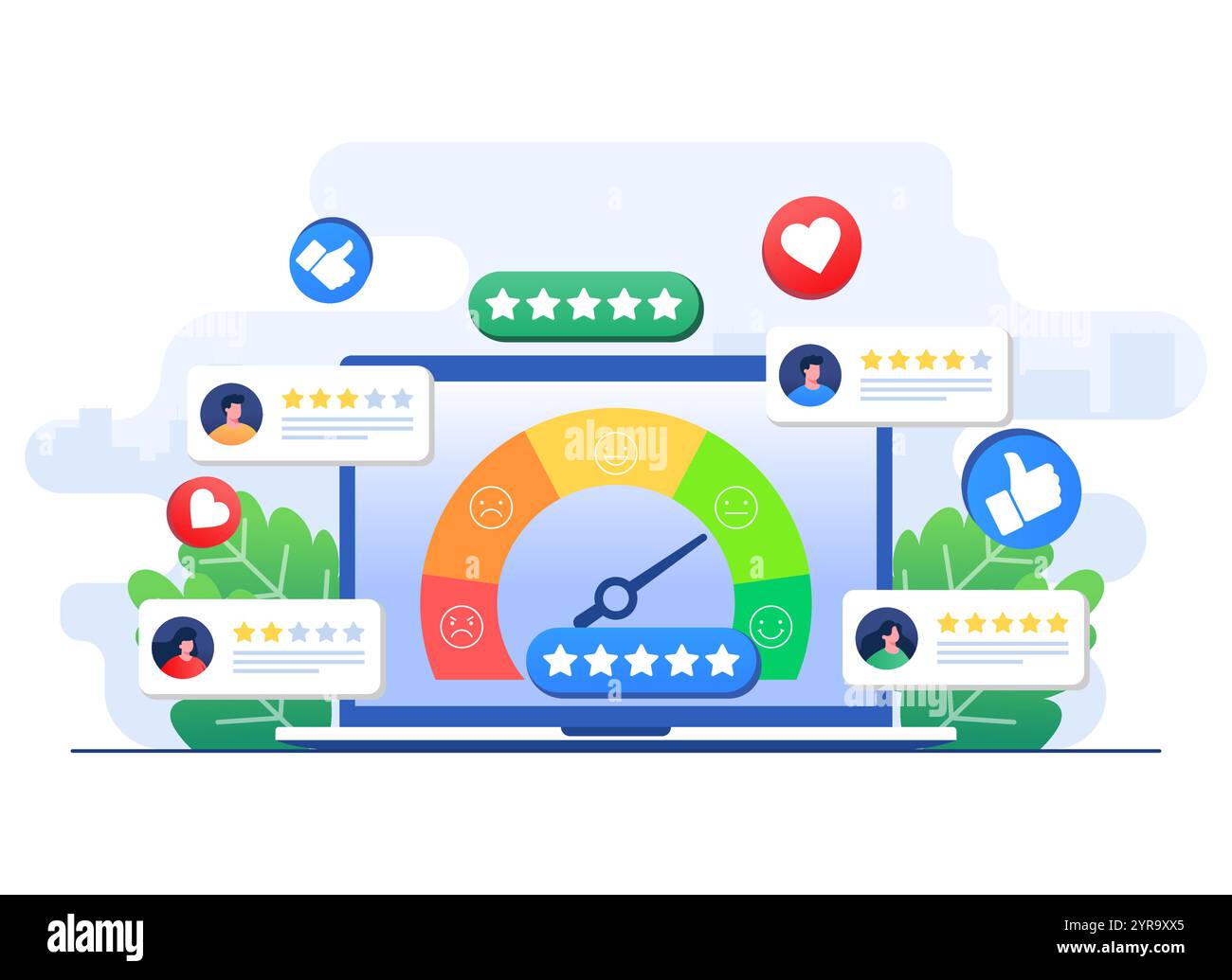 Indicateur de satisfaction de la clientèle pour les produits, services, applications, sites Web, opinion des consommateurs, révision, commentaires, expérience utilisateur, Illustration de Vecteur Indicateur de satisfaction de la clientèle pour les produits, services, applications, sites Web, opinion des consommateurs, révision, commentaires, expérience utilisateur, Illustration de Vecteur