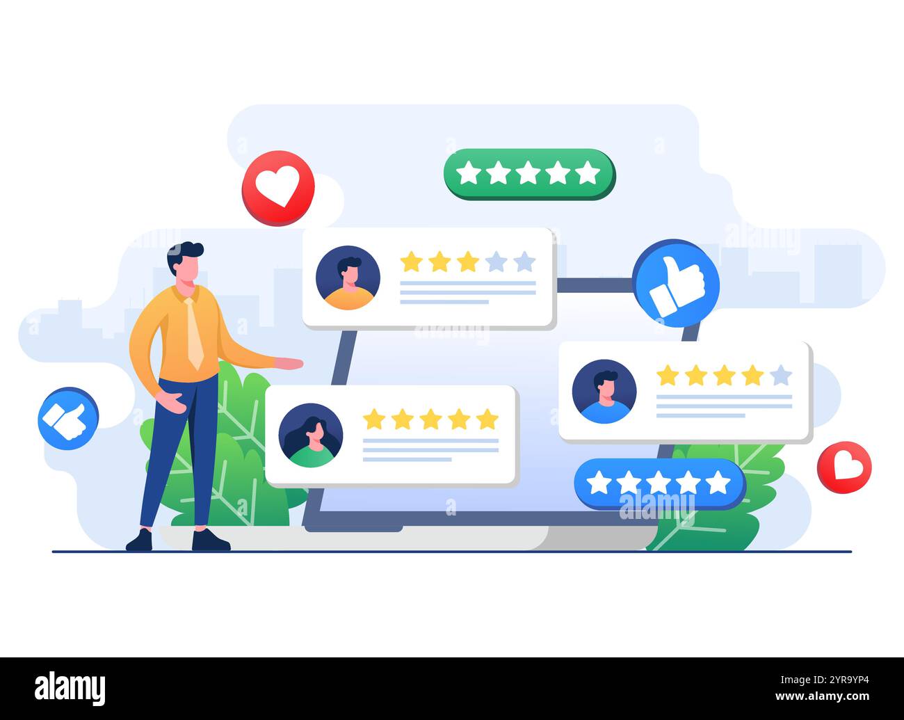 Les clients satisfaits attribuent des notes élevées aux produits, services, applications ou sites Web, commentaires, évaluation des avis clients, sondage sur le niveau de satisfaction con Illustration de Vecteur Les clients satisfaits attribuent des notes élevées aux produits, services, applications ou sites Web, commentaires, évaluation des avis clients, sondage sur le niveau de satisfaction con Illustration de Vecteur