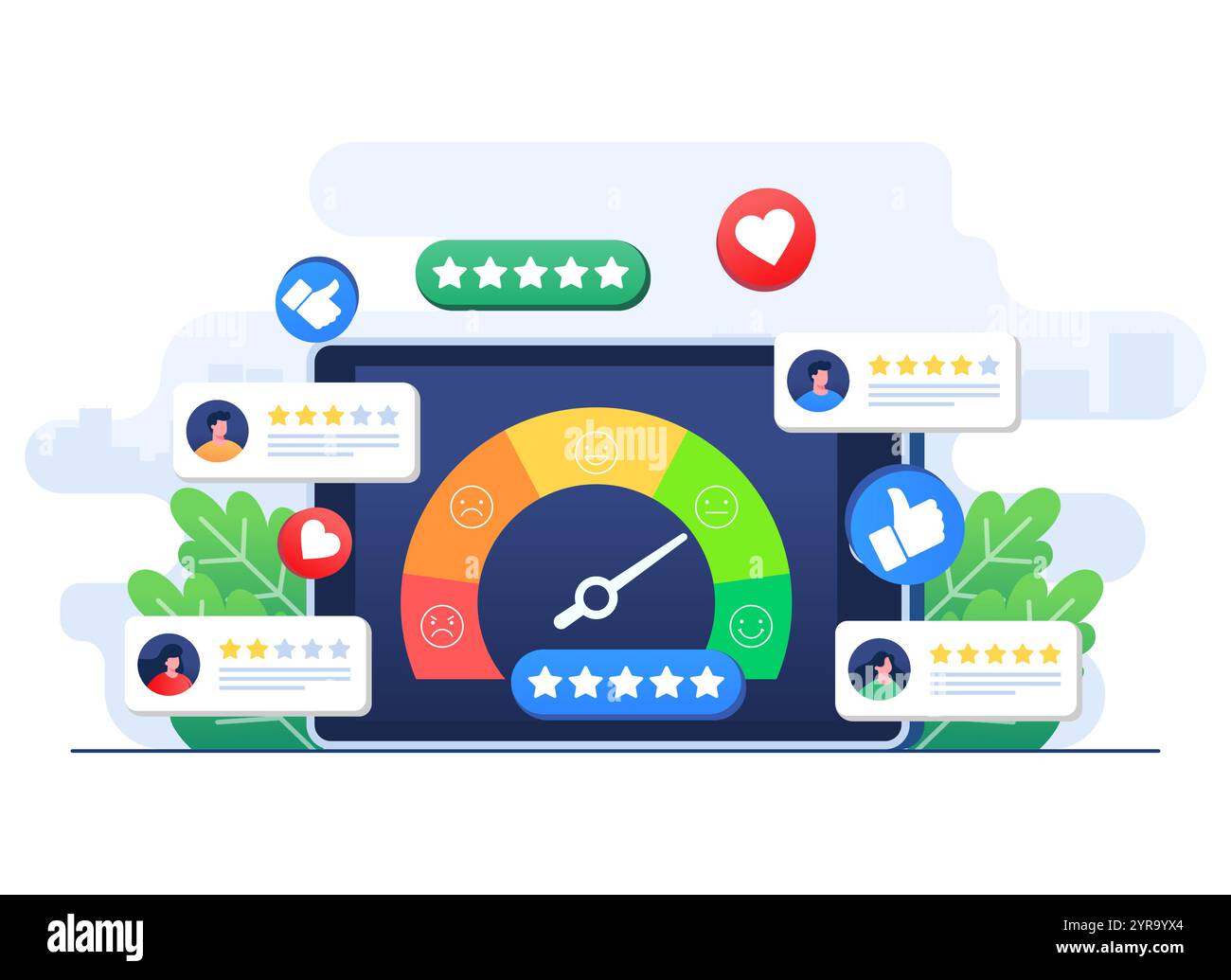 Indicateur de satisfaction de la clientèle pour les produits, services, applications, sites Web, opinion des consommateurs, révision, commentaires, expérience utilisateur, Illustration de Vecteur Indicateur de satisfaction de la clientèle pour les produits, services, applications, sites Web, opinion des consommateurs, révision, commentaires, expérience utilisateur, Illustration de Vecteur