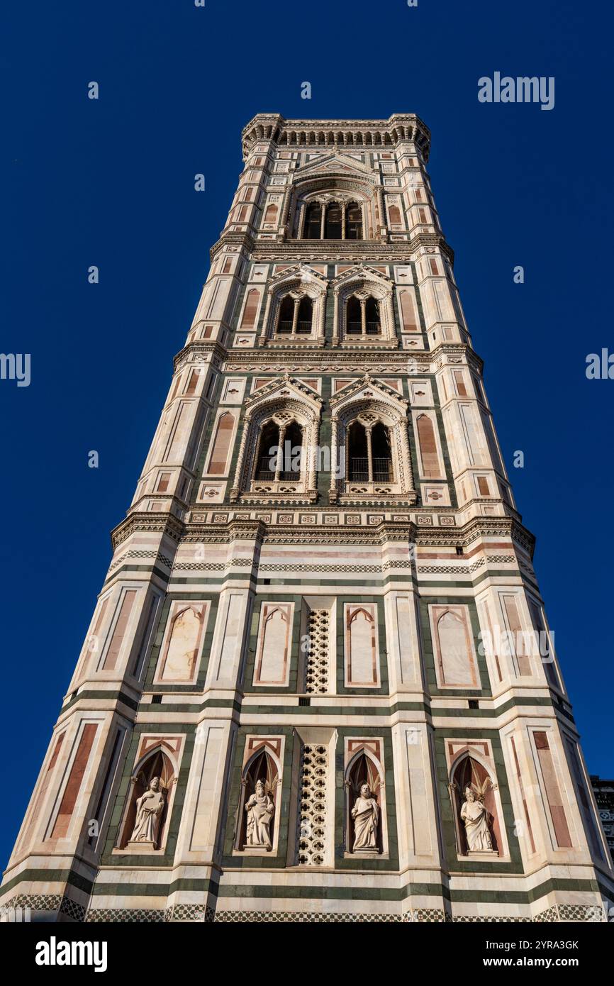 Campanile de Giotto ou Campanile au Duomo de Florence, Italie. Banque D'Images