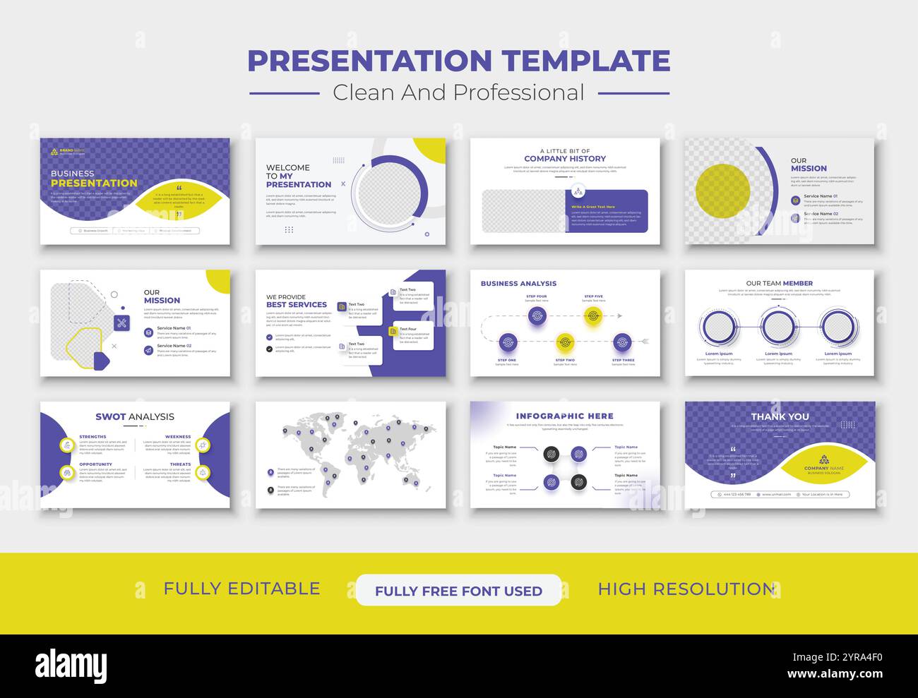 Conception de modèle de diapositive de présentation PowerPoint professionnelle et d'entreprise Illustration de Vecteur
