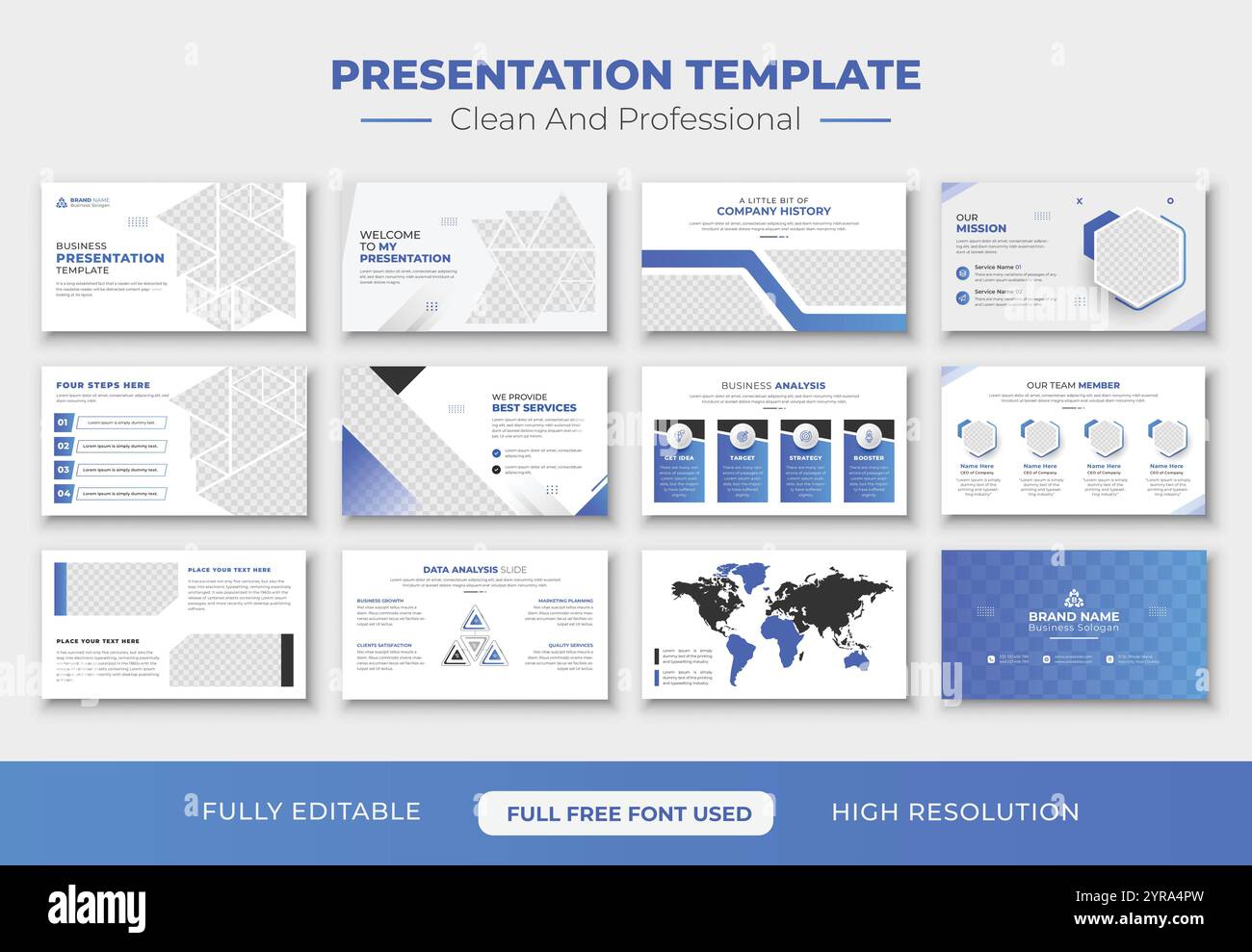 Conception de modèle de diapositive de présentation PowerPoint professionnelle et d'entreprise Illustration de Vecteur