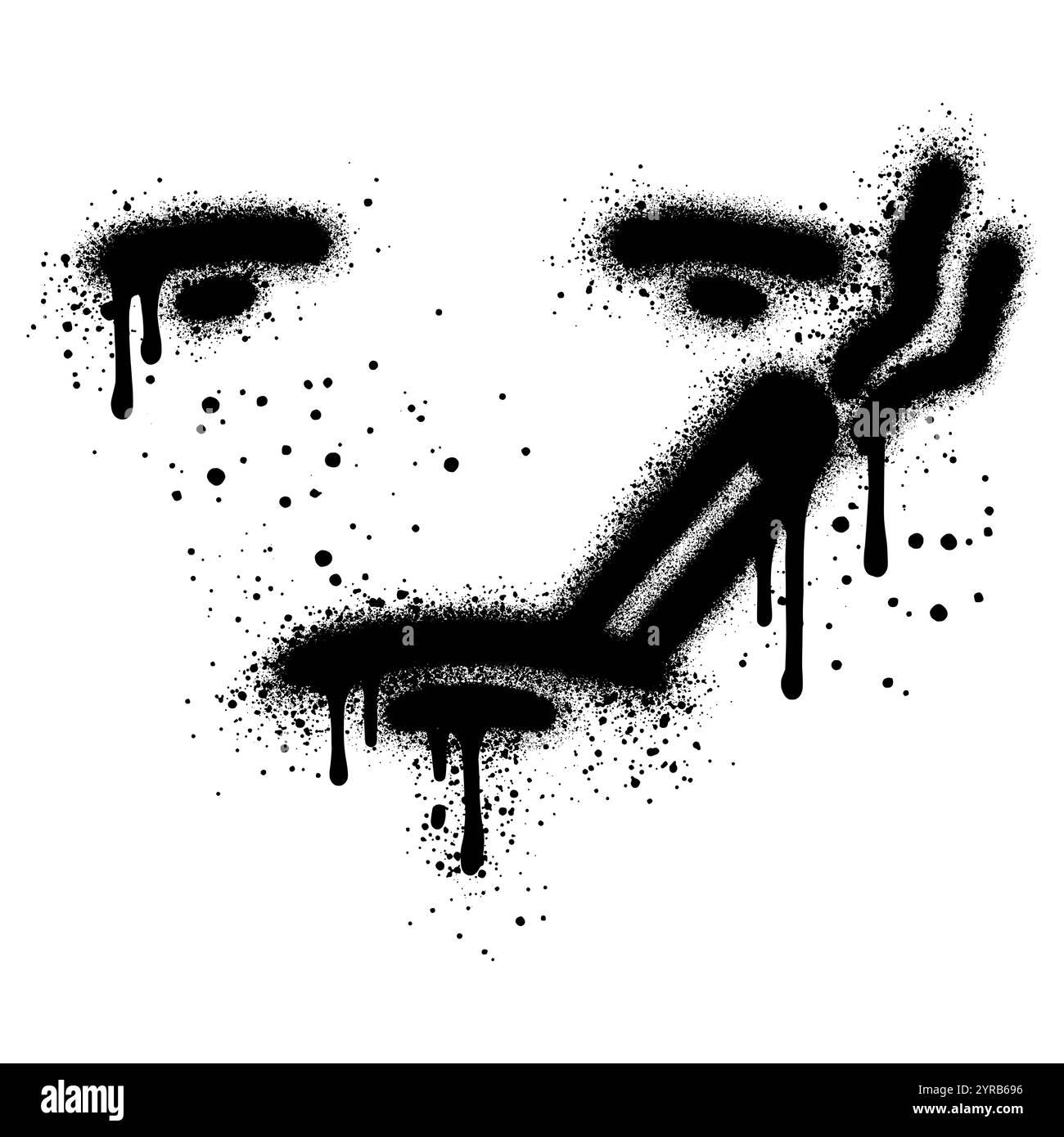 graffiti de personnes fumant pulvérisées avec de la peinture noire Illustration de Vecteur