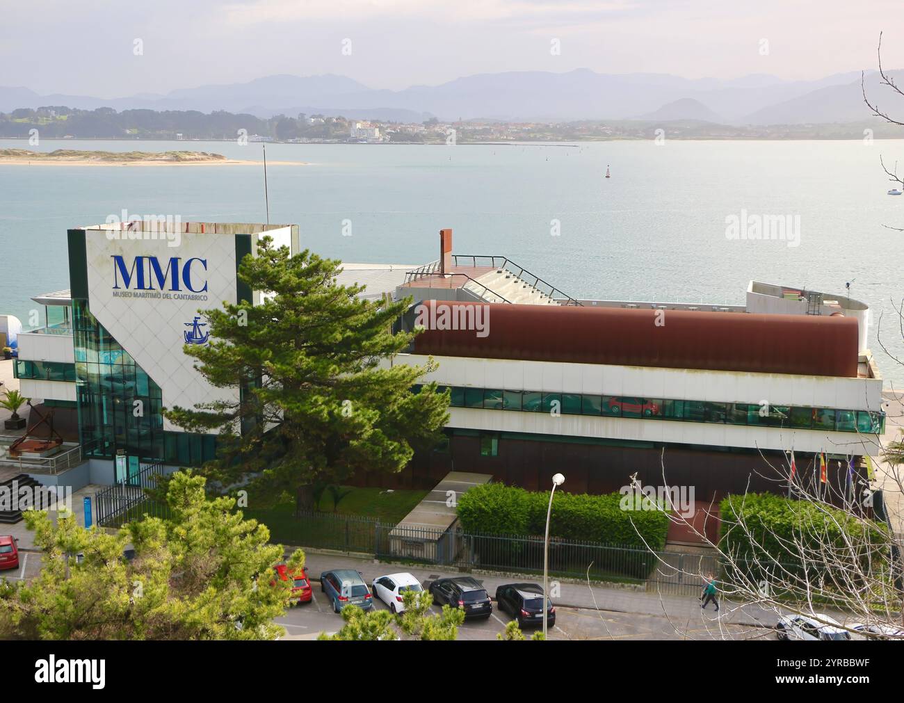 Cantabrie Musée maritime Museo Maritimo de Cantabrico et vue sur la baie Santander Cantabrie Espagne Europe Banque D'Images