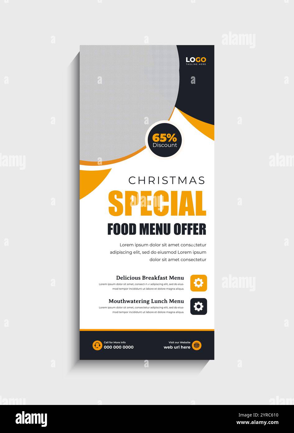 Food Menu standee roll up modèle de bannière Illustration de Vecteur