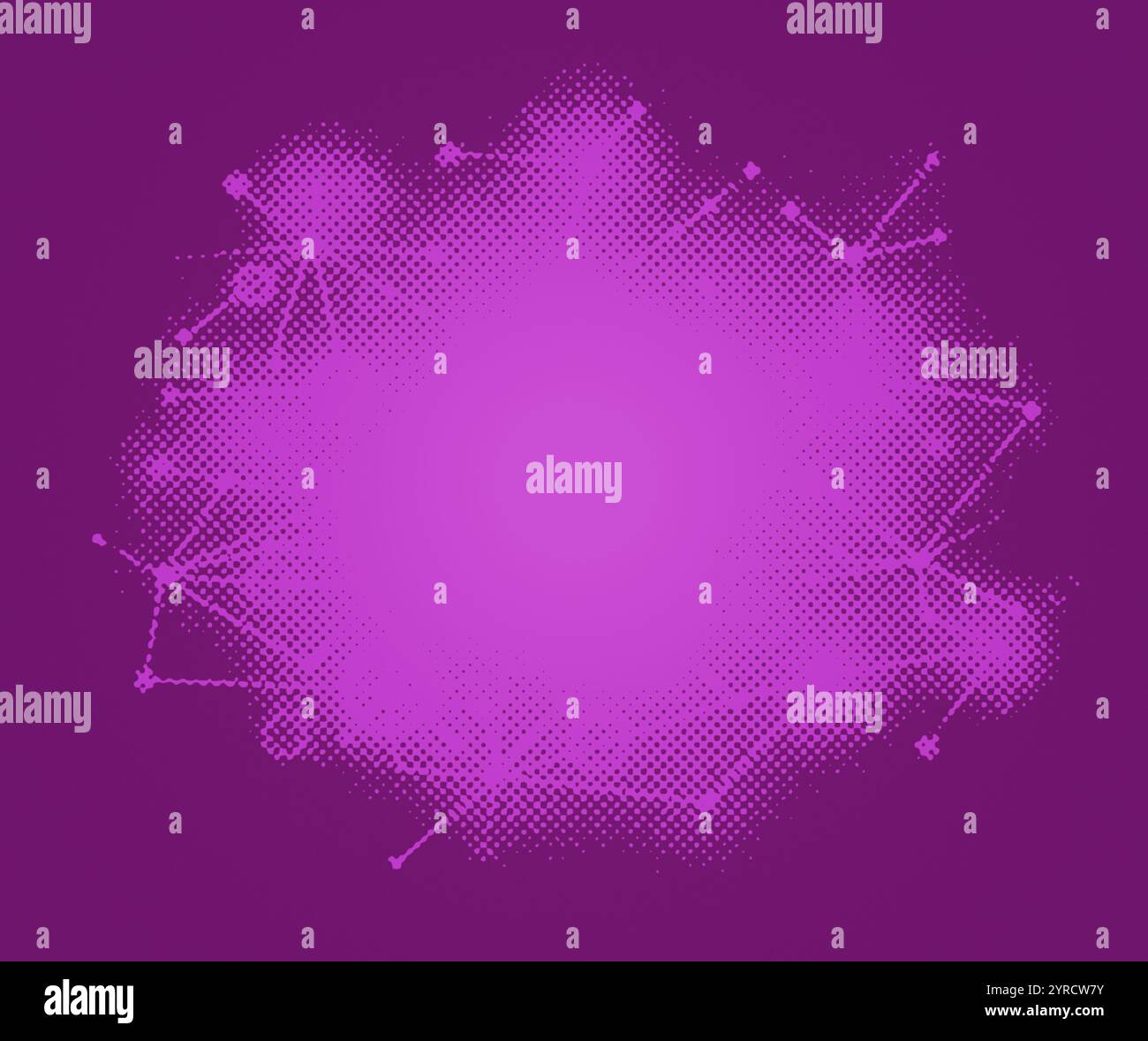 Motif abstrait violet vibrant demi-ton et forme sur fond violet foncé, espace de copie. Motif pointillé pour modèle, brochure, carte de visite, page Web Banque D'Images