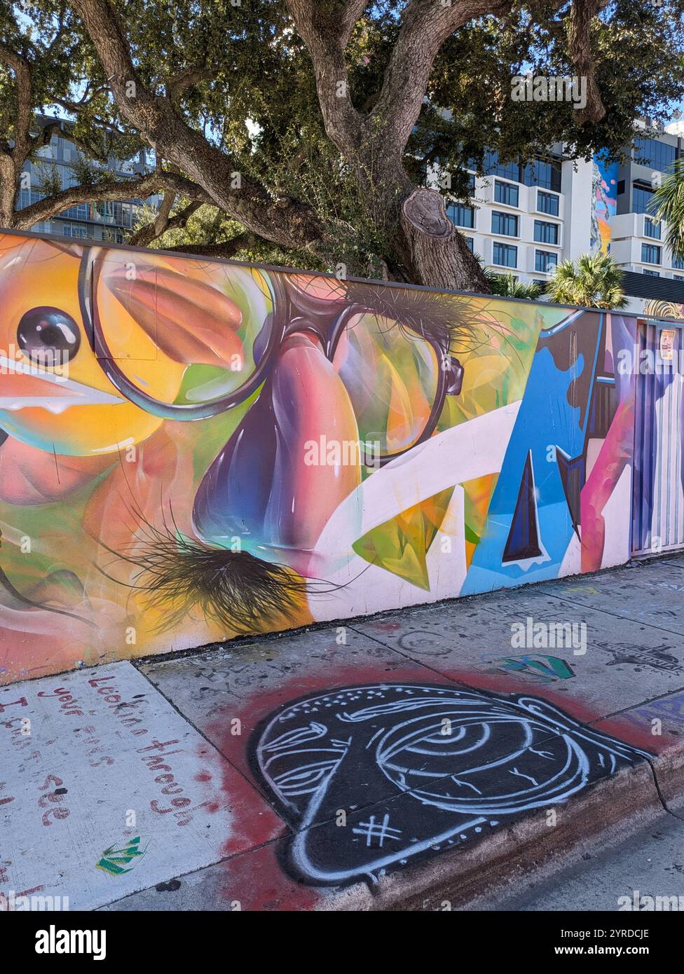 Street art coloré à Miami Wynwood Banque D'Images