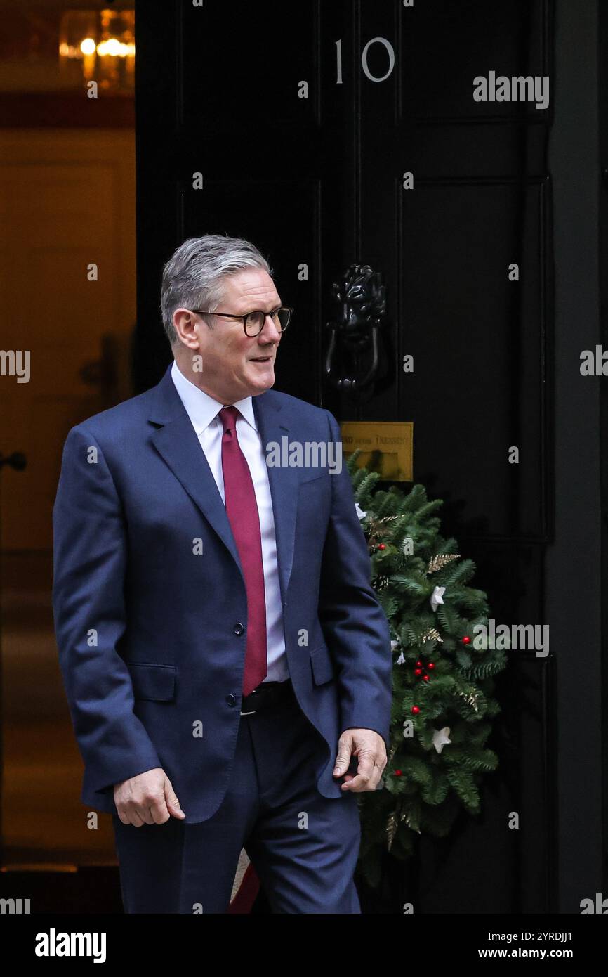 Londres, Royaume-Uni. 03 décembre 2024. Sir Keir Starmer, premier Ministre du Royaume-Uni, accueille aujourd'hui Kyriakos Mitsotakis, premier Ministre de la Grèce, au 10 Downing Street pour des réunions. Crédit : Imageplotter/Alamy Live News Banque D'Images