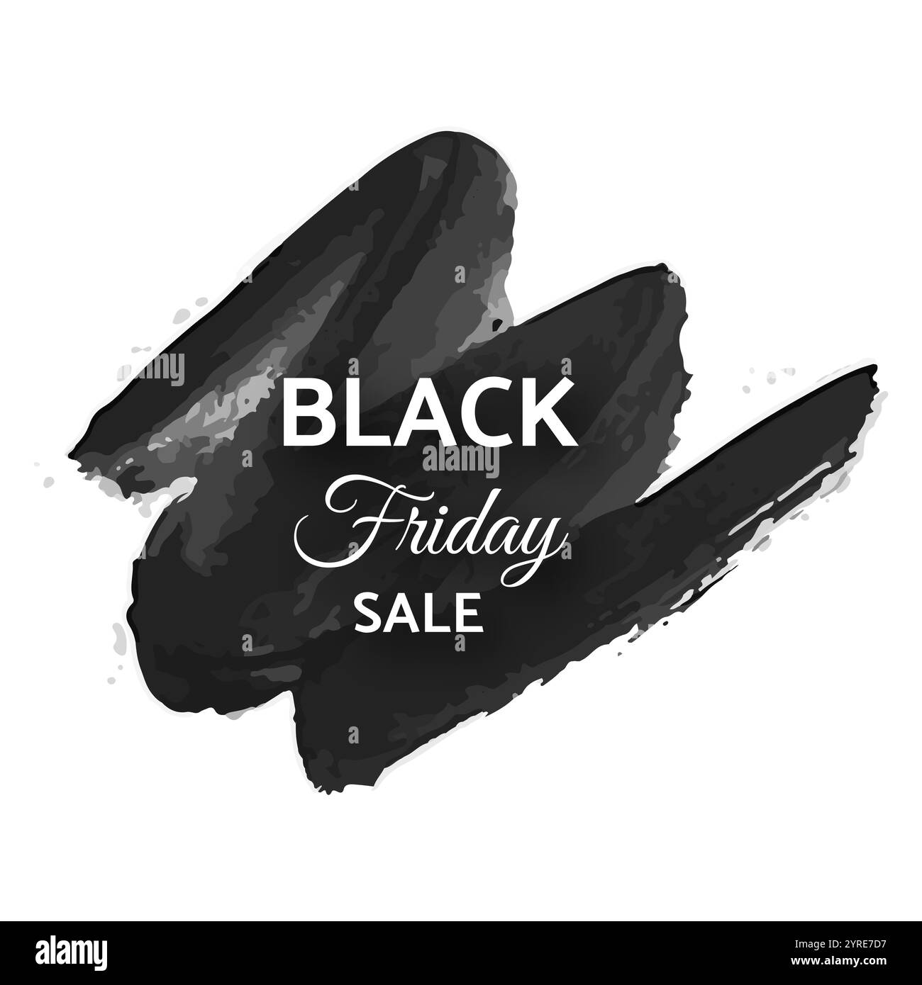 Bannière de solde du vendredi fou. Texte blanc sur un trait de pinceau grunge foncé. Illustration vectorielle Illustration de Vecteur