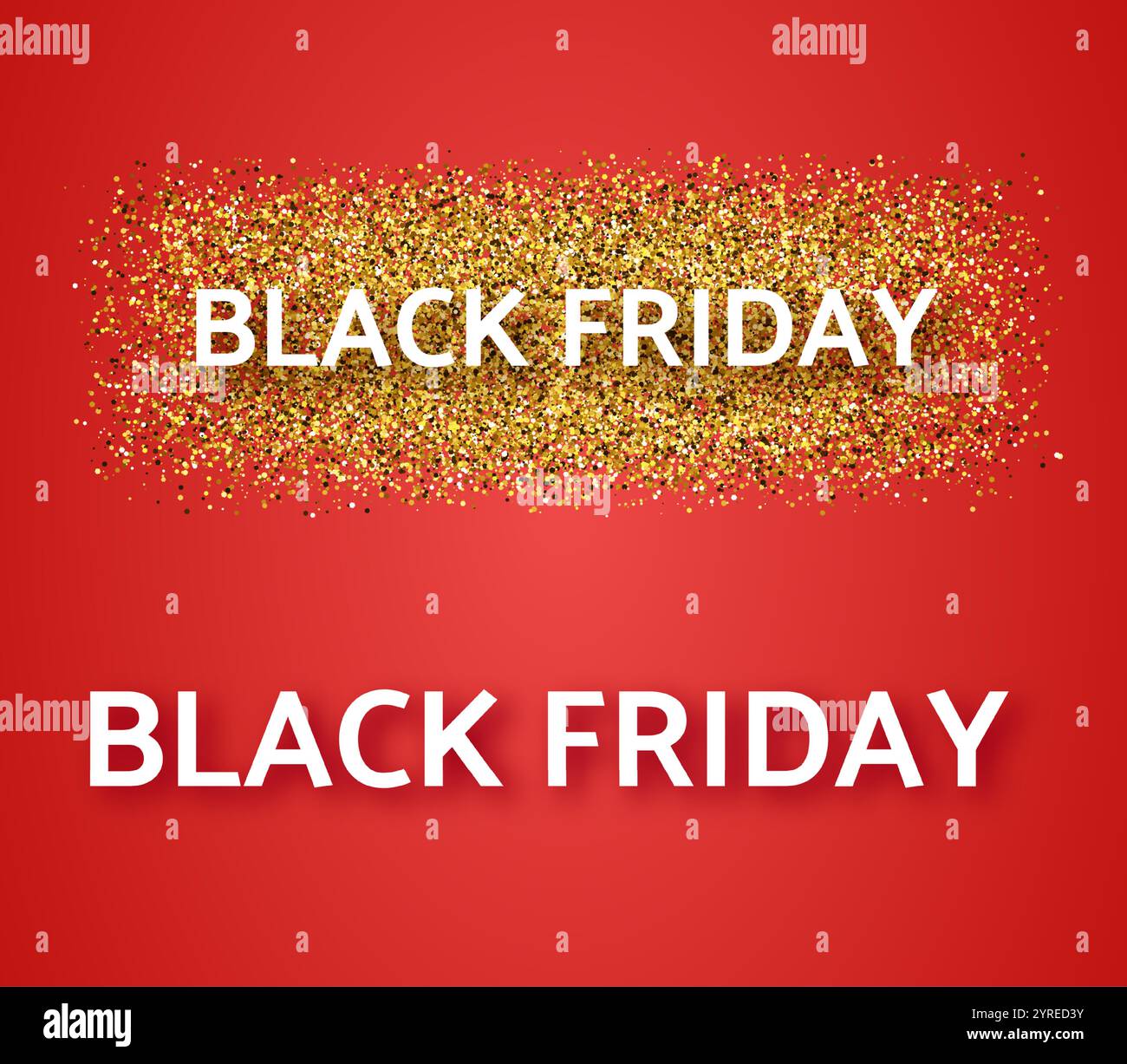 Ensemble de deux bannières de solde du vendredi fou. Texte blanc avec ombre sur fond rouge. Illustration vectorielle Illustration de Vecteur