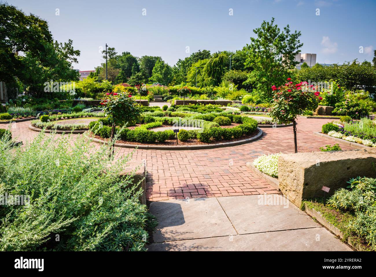 Le jardin botanique de Cleveland présente la gigantesque serre Rockefeller Park abritant des orchidées, une forêt tropicale et des expositions saisonnières, Banque D'Images