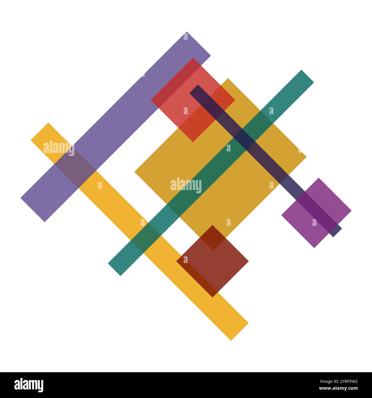 Intersection de formes géométriques colorées dans une composition abstraite, créant un visuel dynamique. Illustration de Vecteur