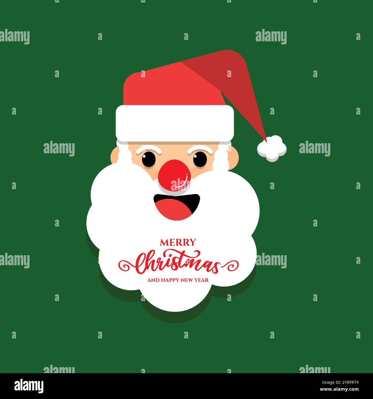 Portrait de Père Noël illustration pour Joyeux Noël et bonne année Illustration de Vecteur