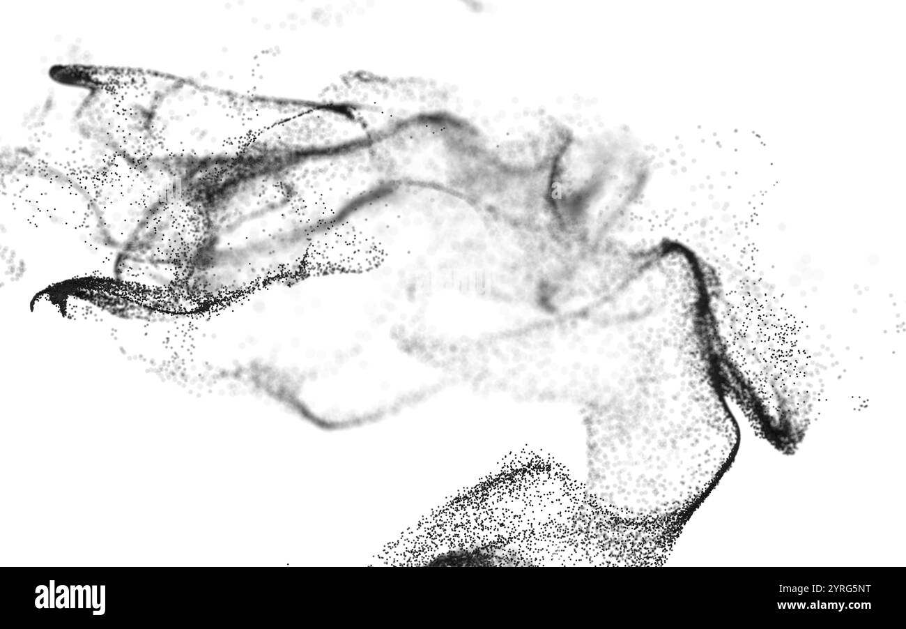 Particules éclaboussures abstraites, particules colorées, rendu 3D. illustration 3d. Banque D'Images