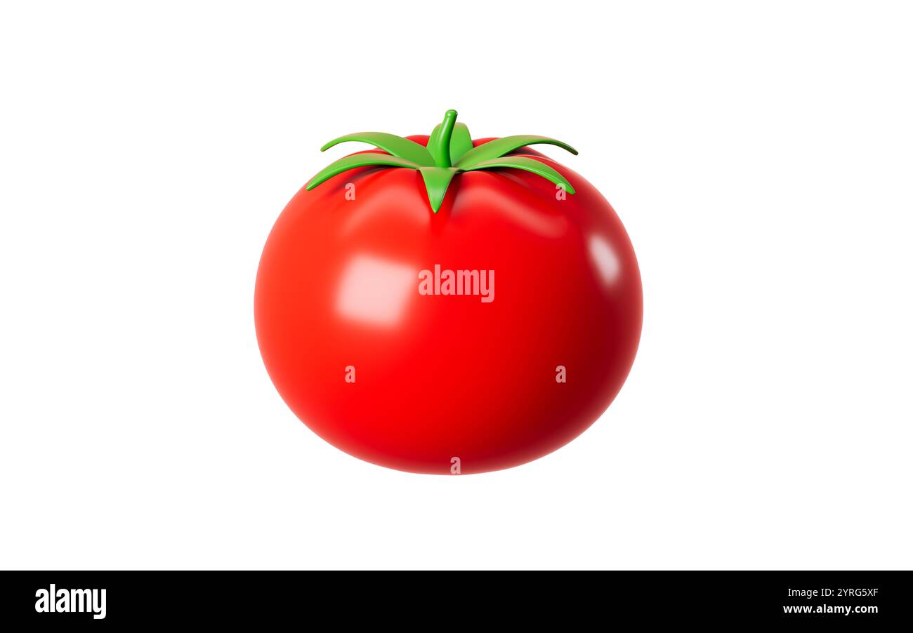 Modèle de tomate de dessin animé, rendu 3D. illustration 3d. Banque D'Images