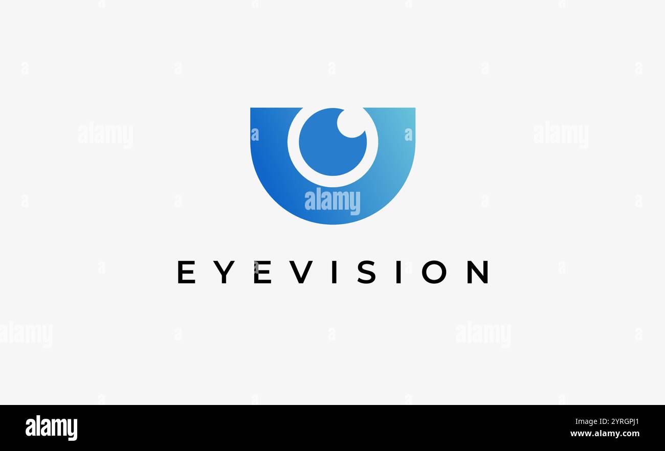 Logo lettre U et Eye Vision. Numérique, visuel avec un concept moderne et minimaliste. Fichier modifiable. Illustration de Vecteur