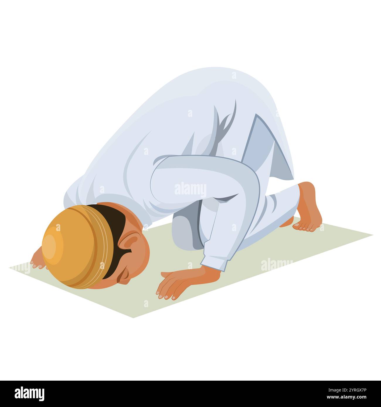 Homme priant namaz illustration illustration islamique Illustration de Vecteur