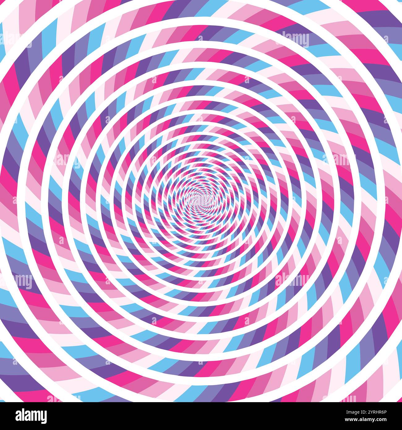 Fond de tourbillon hypnotique en spirale, illusion optique du mouvement, illustration vectorielle optent pour le style artistique, géométrique abstrait coloré, psychedel multicolore Illustration de Vecteur