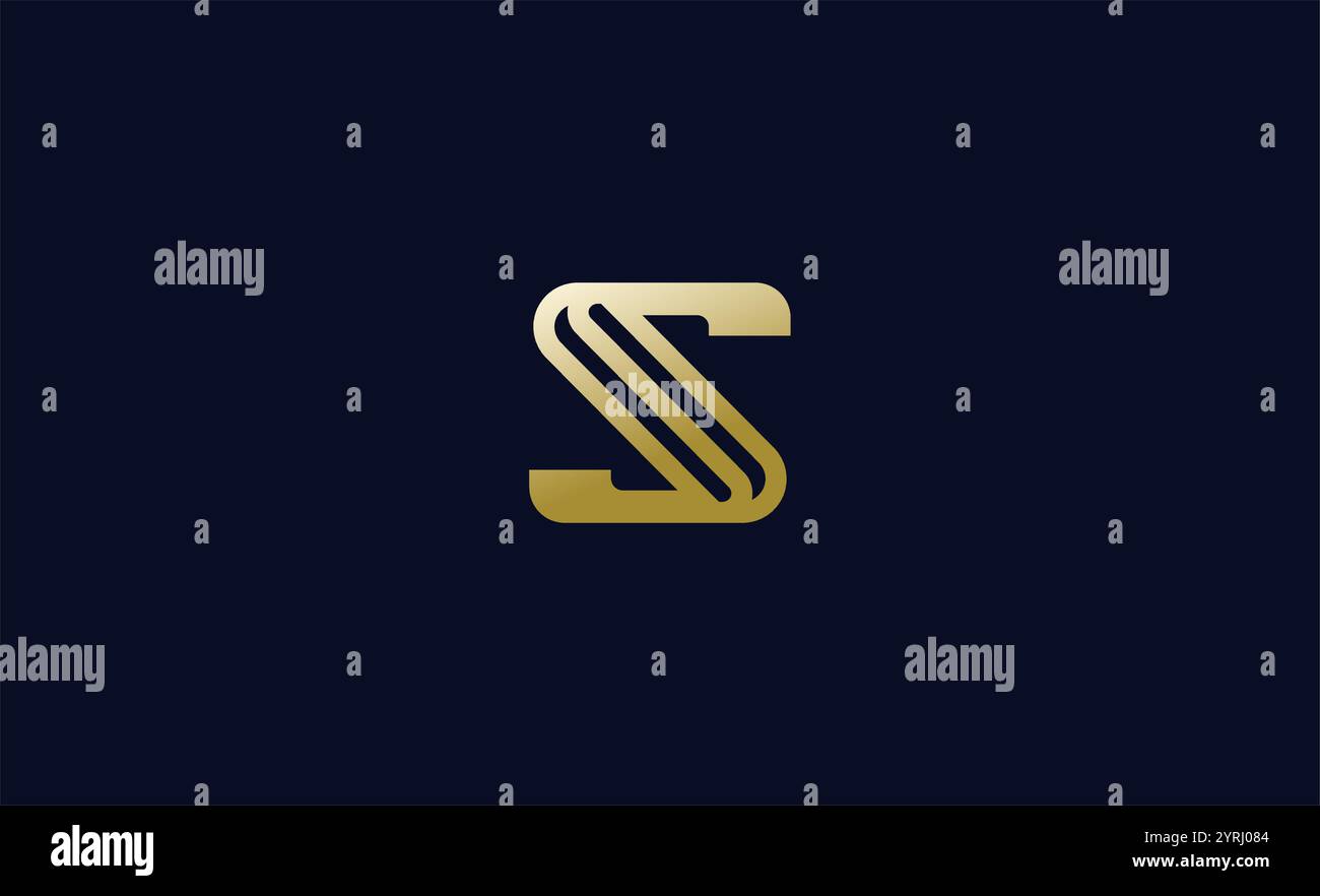 Lettre S dorée de luxe style classique. Logo créatif monogramme S. Illustration de Vecteur