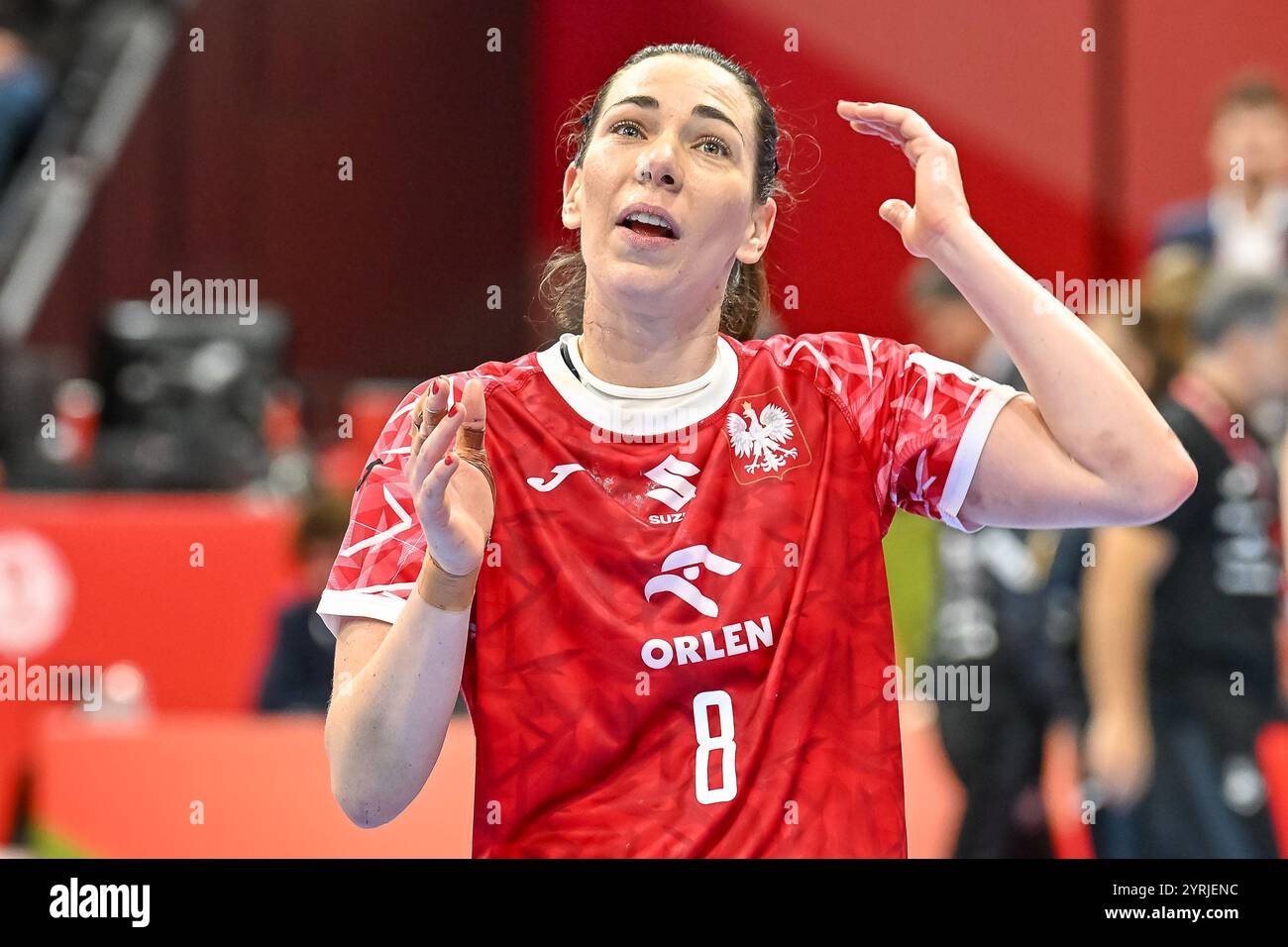 Monika Kobylinska (Polen, #08) mit Emotionen. SUI, Polen - Spanien, Frauen-Handball, femme EHF EURO 2024, 3. Spieltag, Groupe C, 02.12.2024 Foto : Eibner-Pressefoto/Thomas Hess Banque D'Images