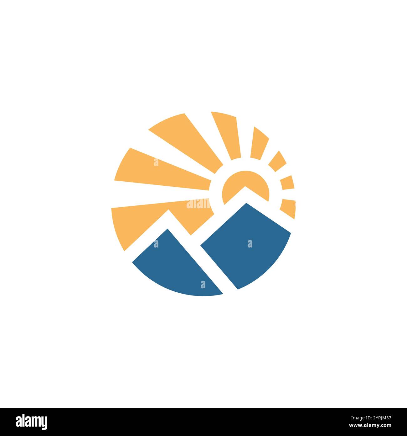 illustration vectorielle de logo de montagne et de soleil Illustration de Vecteur