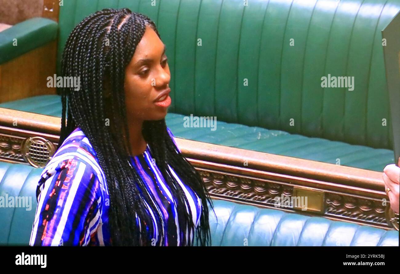 Kemi Badenoch assiste au parlement en juillet 2024. Badenoch, (né le 2 janvier 1980) homme politique britannique qui est secrétaire d'État fantôme au logement, aux communautés et aux gouvernements locaux depuis 2024 et secrétaire d'État aux entreprises et au commerce de 2023 à 2024. Elle a également été présidente de la Chambre de commerce et ministre des femmes et de l'égalité de 2022 à 2024. Membre du Parti conservateur, elle est députée de North West Essex, anciennement Saffron Walden, depuis 2017 Banque D'Images