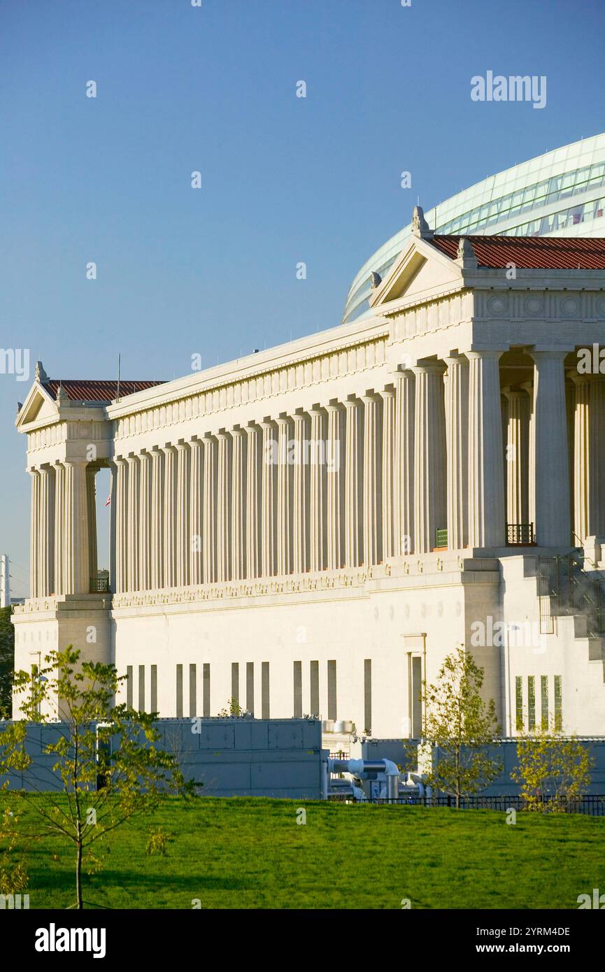 Stade de football Soldier Field, détail orienté vers l'est. Chicago. Illinois, États-Unis Banque D'Images