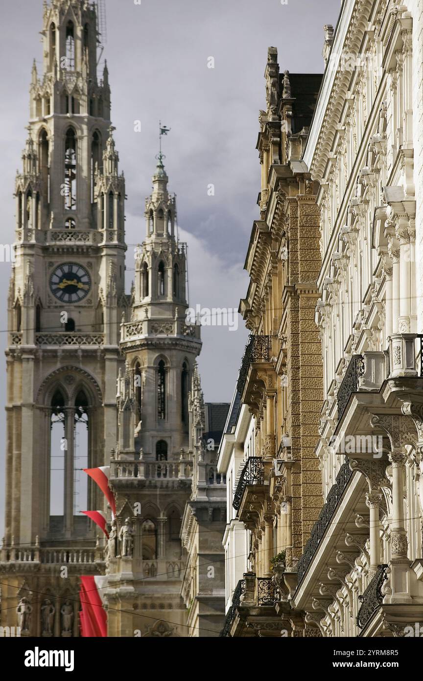 Vue sur le périphérique de l'hôtel de ville de Vienne. Neues Rathaus. Vienne. Autriche. 2004. Banque D'Images