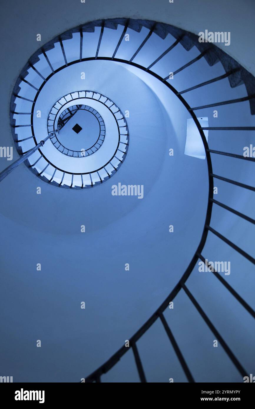 Escaliers intérieurs, phare de Cabo Santa Maria, la Paloma Atlantic Ocean Resort Town, Uruguay Banque D'Images