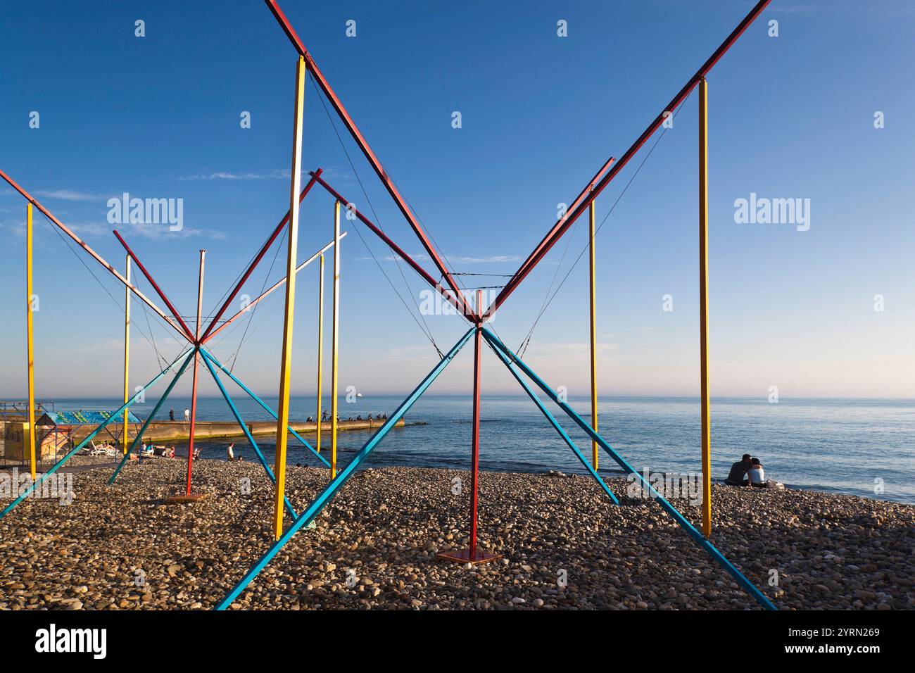 La Russie, de la côte de la mer Noire, Sotchi, Lighthouse Beach Banque D'Images