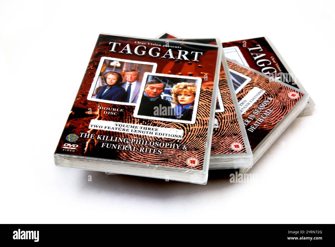 Une pile de DVD de la série Taggart Banque D'Images