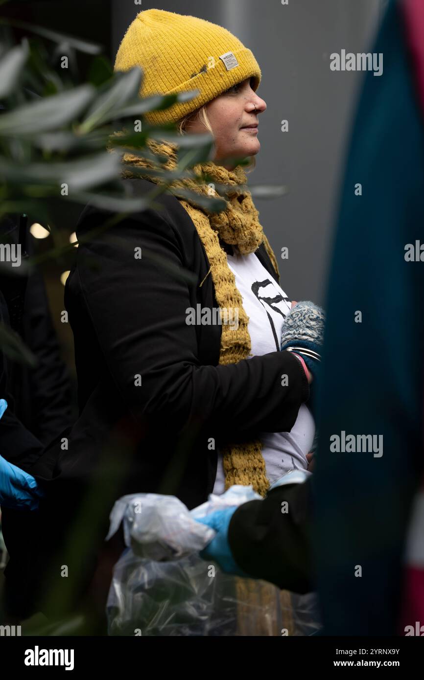 Manifestation contre la rébellion d'extinction à A&O Shearman, Londres, 04/12/24 Banque D'Images