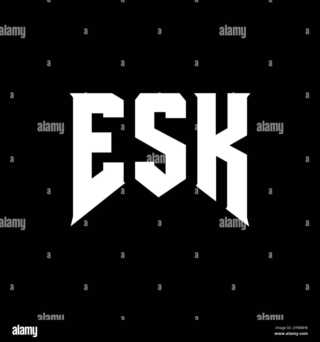 Conception de logo de lettre ESK pour la société de technologie. Combinaison de couleurs noir et blanc de conception de logo ESK. Logo ESK, vecteur ESK, conception ESK, icône ESK, alph ESK Illustration de Vecteur
