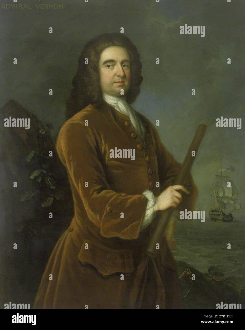 Charles Philips (1708-1747) - Amiral Edward Vernon (1684-1757) Banque D'Images