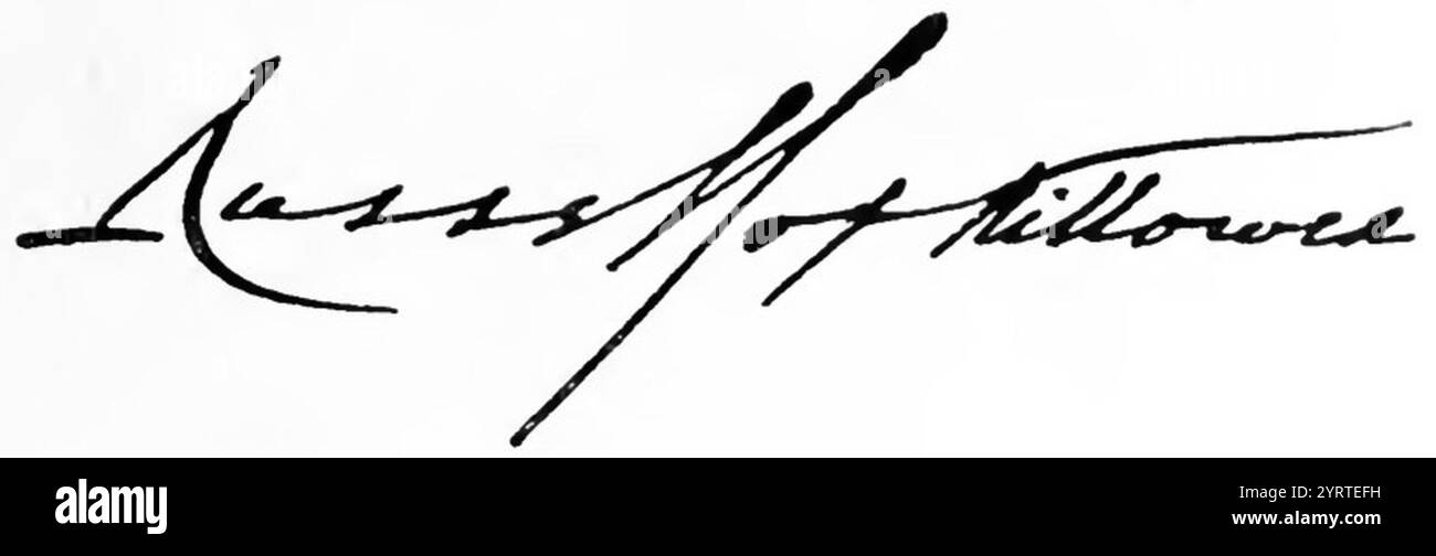 Charles Russell, baron Russell de Killowen signature. Banque D'Images