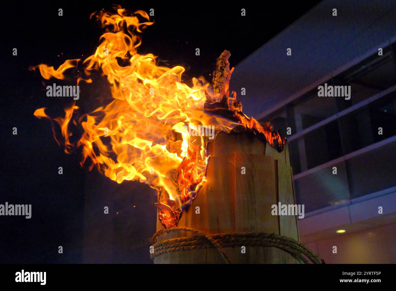 Festival du feu de Yoshida marquant la fin de l'été Banque D'Images