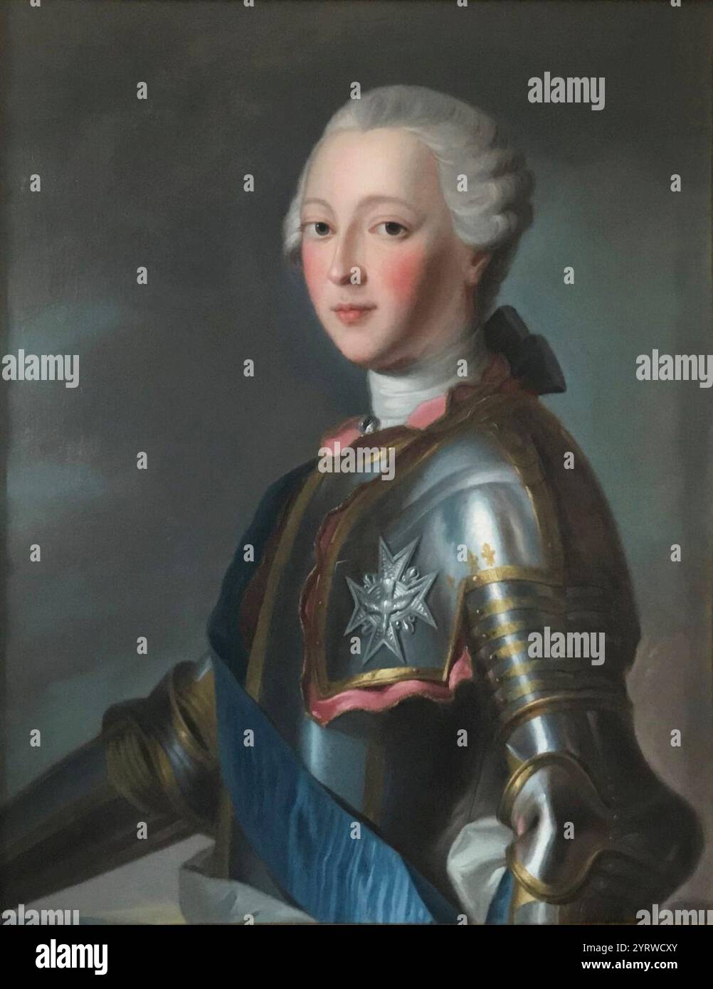 Cercle de Maurice de la Tour - soi-disant portrait de Louis-Jean-Marie de Bourbon, duc de Penthièvre. Banque D'Images