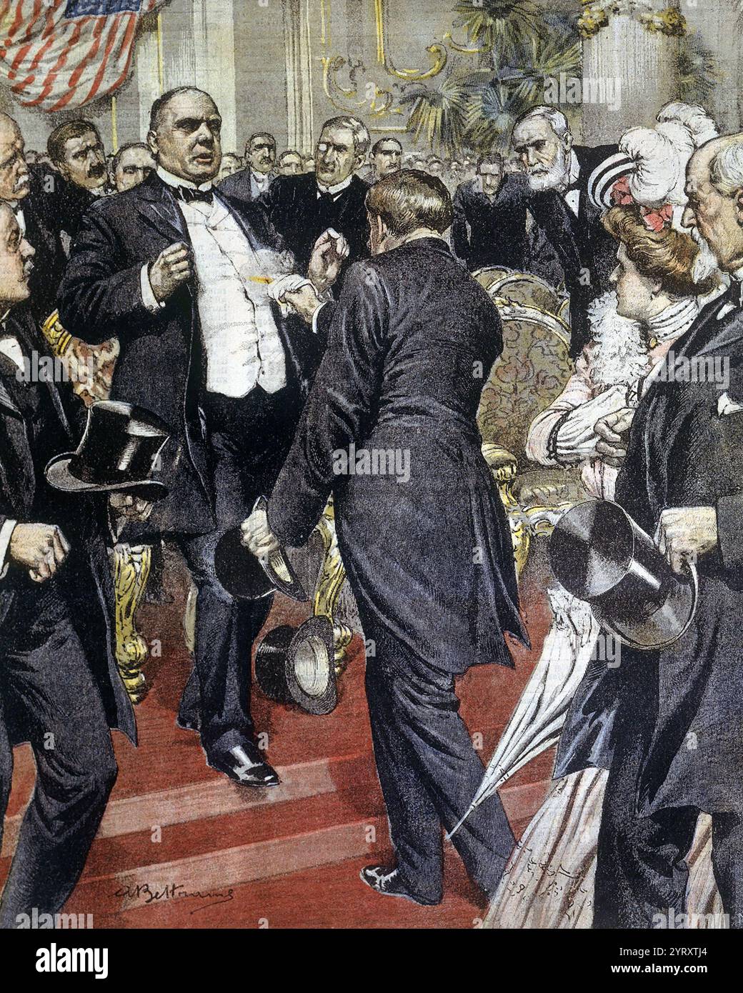 Leon F. Czolgosz (1873 ? 29 octobre 1901) ouvrier polono-américain et anarchiste qui assassine le président des États-Unis William McKinley le 6 septembre 1901 à Buffalo, New York. Le président est mort le 14 septembre après que sa blessure ait été infectée. Pris dans l'acte, Czolgosz a été jugé, condamné et exécuté par l'État de New York sept semaines plus tard, le 29 octobre 1901. Banque D'Images