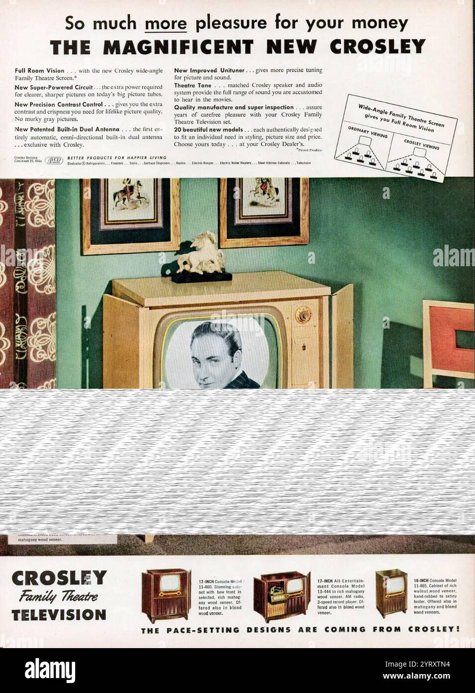 Publicité pour un poste de télévision ; une marque de consommation accrue au Royaume-Uni. 1957. Banque D'Images Publicité pour un poste de télévision ; une marque de consommation accrue au Royaume-Uni. 1957. Banque D'Images
