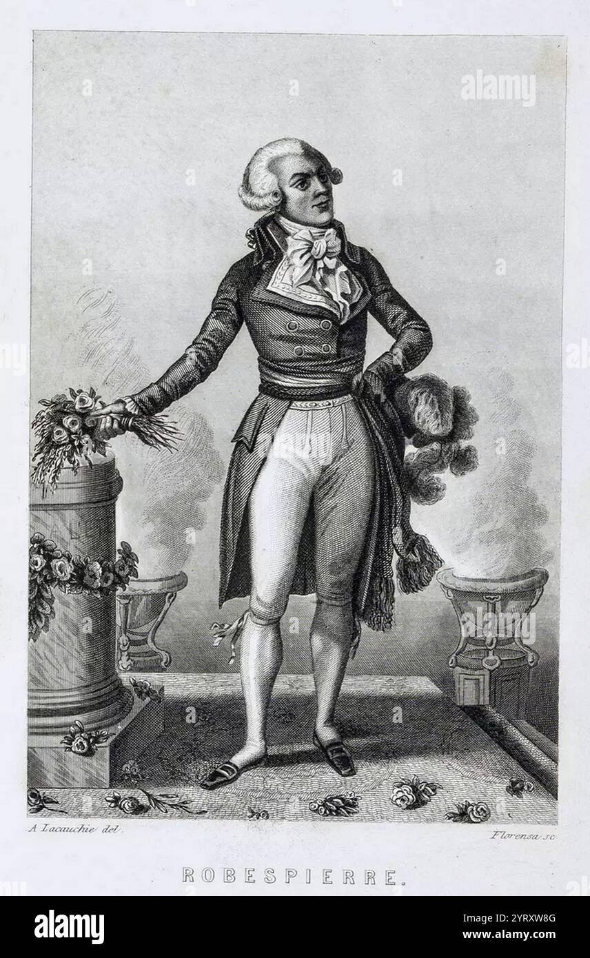 Portrait de Maximilien de Robespierre (1758-1794) homme politique de la Révolution française. Banque D'Images